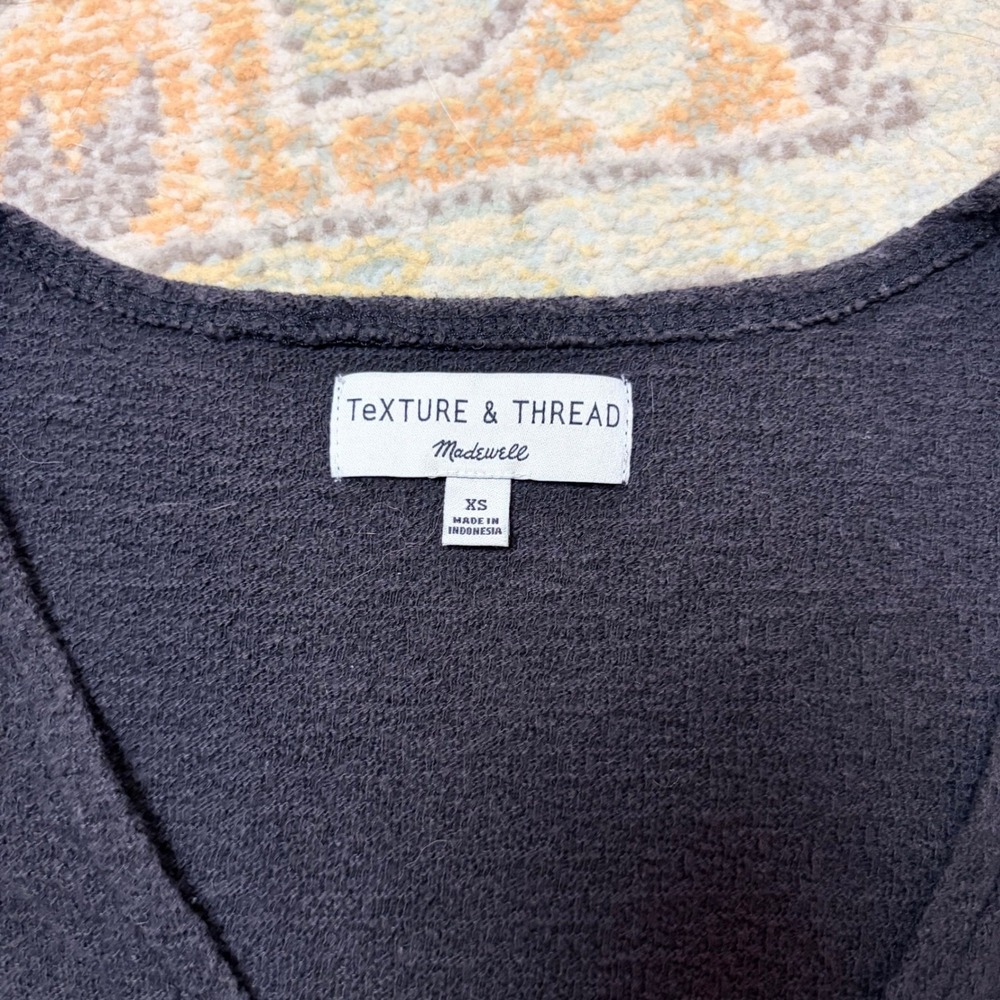 Madewell black cross front tie blouse top tshirt short sleeve xs - Picture 4 of 8